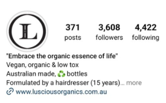 Luscious Organics Before